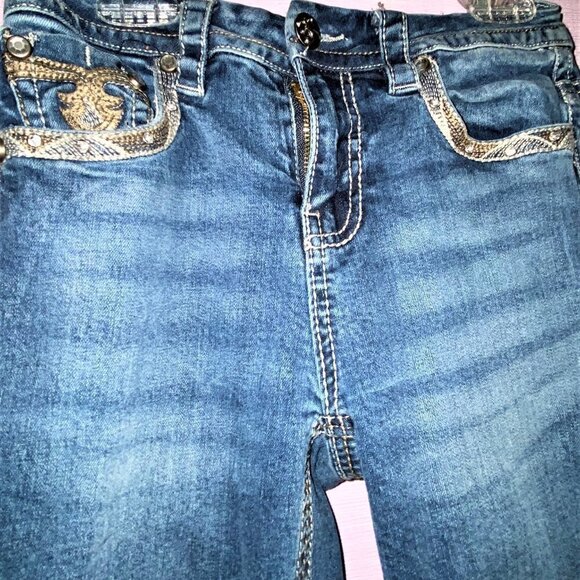 NWOT Rebel & Soul Size 3 Junior Embellished Designer Skinny Jeans Button… - Picture 5 of 12